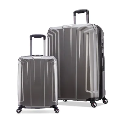 Samsonite Endure 2 Piece Hardside Suitcase/Luggage Set 4 Wheel Silver • £186.50