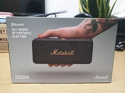 £129.99 • Buy Brand New In Sealed Box Marshall Emberton Bluetooth Portable Speaker Black Brass