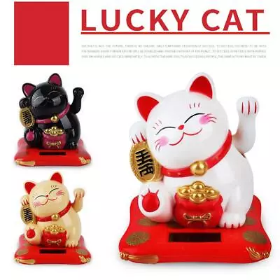 Solar Powered Maneki Neko Creative Car Accessories Wealth Cat Decoration H4 T9E8 • $5.36