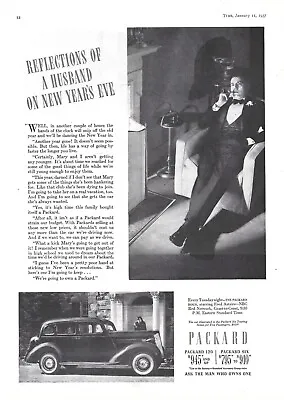 1937 Packard 120/Six Husband On New Years Eve Vintage Magazine Print Ad/Poster • $11.90