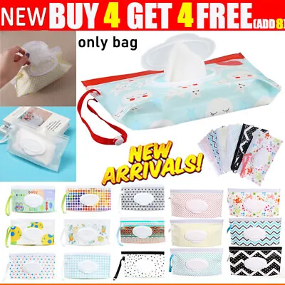 Baby Reusable Wet Wipe Bag Wipes Holder Box Tissue Case Refillable Wet Wipe Bag • £4.13