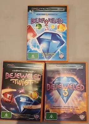 Bejeweled Bundle: Bejeweled 2 & 3 Bejeweled Twist PC CD-ROM Game Lot • $40