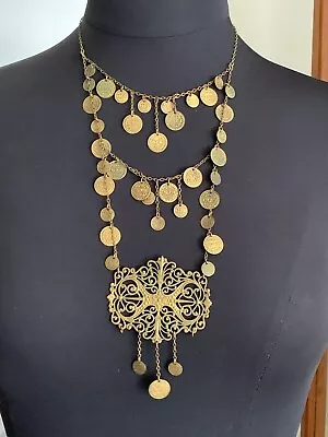 Antique Moroccan Berber Ethnic Pastron Necklace - Sequins  • $109