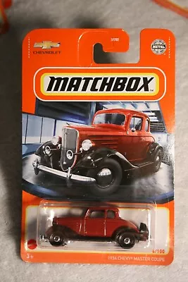 2021 Matchbox #6 Dark Red & Black 1934 Chevy Master Coupe New Model 6/100 MATTEL • $7.95