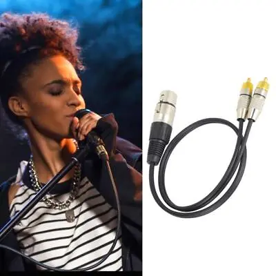 1 XLR Female To Dual RCA Male Cable - Audio Splitter Patch Lead For Pro Audio • £4.97