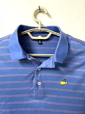 Masters Collection Golf Polo Shirt Mens M 40x27 Blu Pink Striped Pima SS EUC • $20.14