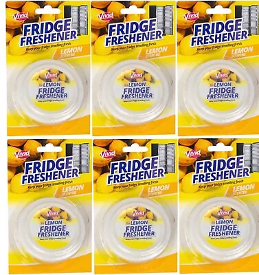 £11.99 • Buy 6x Fridge Freshener Deodorizer LEMON Scent Kitchen Remove Smell Odor Fresh Smell