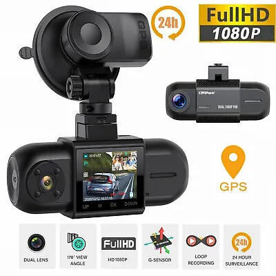 $76.99 • Buy 1080P Dual Dash Cam Front And Inside Cabin With GPS Car Camera Taxi 4 IR LEDs