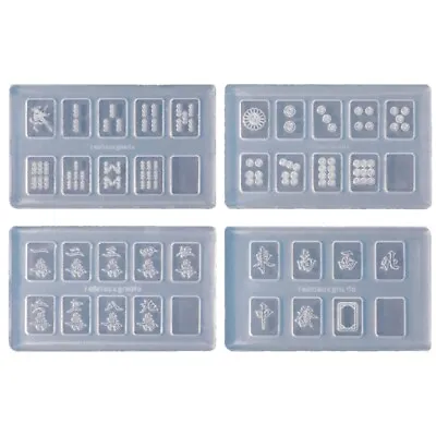 Set Of 4 DIY Mahjong Silicone Mold Crystal Epoxy Resin Clay Jewelry Making • $8.06