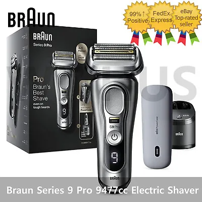 Braun Series 9 Pro 9477cc Electric Shaver With PowerCase Wet & Dry - Tracking • $618.67