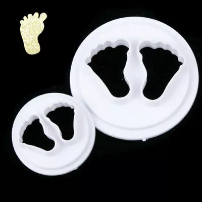 Cutter Baby Feet Fondant Icing Cookies Mould 2Pcs Cake Decorating Mold Tool • £2.86