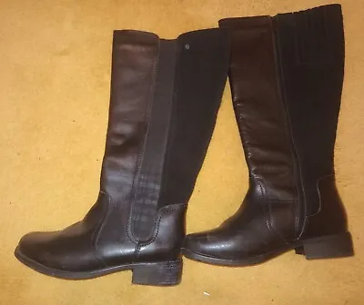 Black Leather Padders Myra 7 Eee Wide Fitting 17.5” Calf Length 16” Tall Boots • £54.99