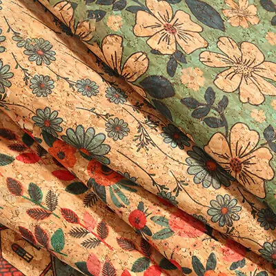 A4 Fabric Printed Cork Blossoms Flower For Clothing Patch Sewing Material Fabric • $2.44