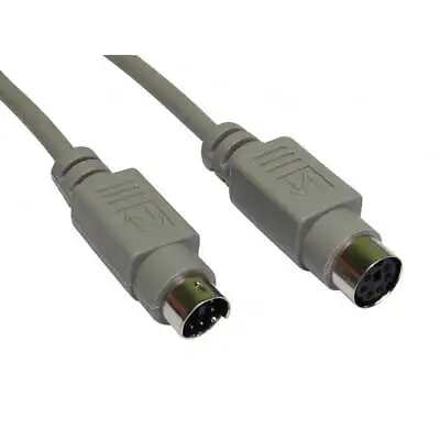 3m Long PS/2 PS2 6 Pin Mini DIN Male To Female Extension Cable Lead • £3.79