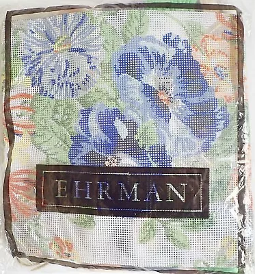 EHRMAN  Needlepoint / Tapestry Kit BLUE CHINTZ FLORAL  Cushion Front • £45