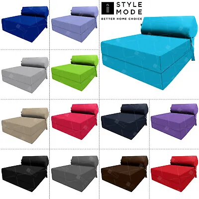 Single Portable Fold Out Z Bed Sofa Guest Futon Chair Foam Folding Guest Sofa • £45.99