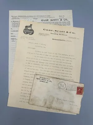 1908 GAAR SCOTT Co THRESHING Advertising FARM Postal Cover Antique RICHMOND IN • $24.95