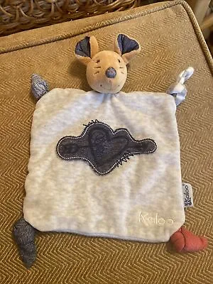 KALOO MOUSE COMFORTER COMFORT BLANKET DENIM GREY BLUE BABY TOY (a4) • £19.99