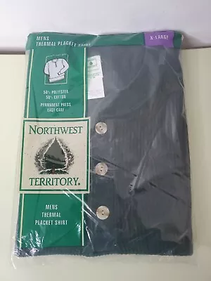 Northwest Territory Mens Xl Green Thermal Permanent Press Shirt Vintage Kmart • $22.20