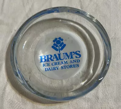 Braum’s Ice Cream And Dairy Stores Ashtray Advertising Glass Vintage 1980s • $3.50