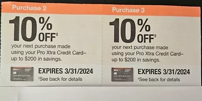 Home Depot Coupon 10% Off  Expires 3/31/2 • $25