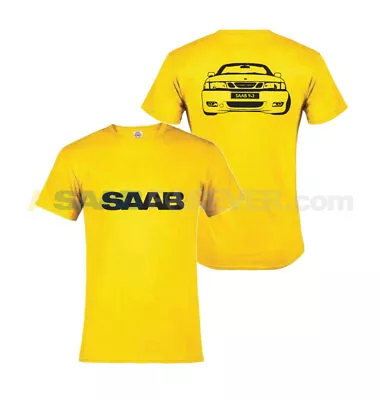 Saab Genuine Unisex Short Sleeved T-shirt Yellow Saab Logo Design W/ Viggen • $20.69