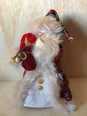 Tartan Father Christmas Tree Topper / Table Decoration Santa Claus Vintage • £12.99