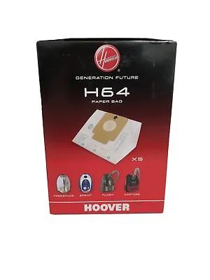 Genuine Hoover H64 Vacuum Cleaner High Filtration Dust Bags Pack Of 5 35600637 • £9.15