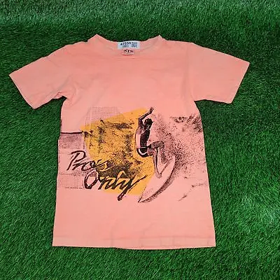 Vintage 1989 Pro-Only Surfer Surf Shirt Mens Small Single-Stitch Orange Surfing • $8.55