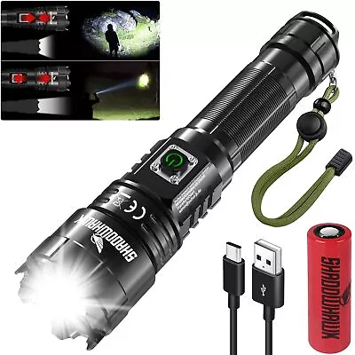 Flashlight LED Military Strongest Shadowhawk Ultra Bright 30000 Lumens Flash Shu • $45.03