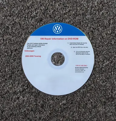 2004-2008 Volkswagen Touareg Shop Service Repair Manual On DVD V6 V8 V10 TDI • $307.30