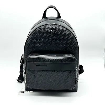 Montblanc 4810 M_gram Black Leather Embossed Backpack New 100% Genuine Rp $1500 • $695
