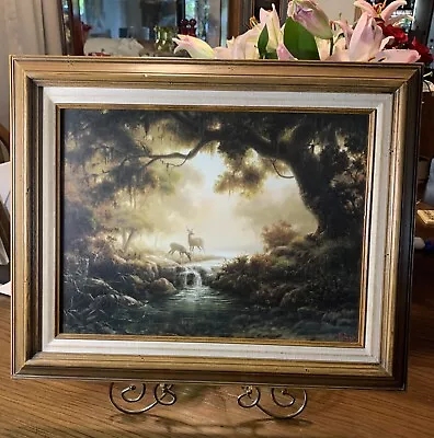 Dalhart Windberg Signed Print 1971 “Woodland Reflections”Deer Framed Art • $61.20