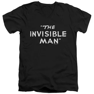 The Invisible Man Slim Fit V-Neck T-Shirt Vintage Title Text Black • $25.19