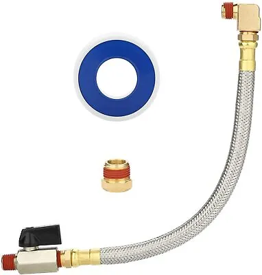 10Inch Tube Air Compressor Extended Tank Drain Hose 1/4'' NPT 90 Degree Shutoff • $18.99