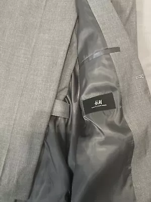 H&M Mens Suit Gray Slim Fit 44R Jacket 36R Pants • $75