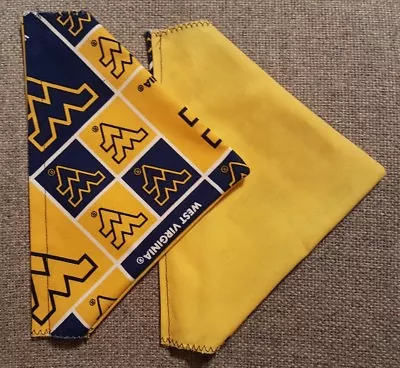 West Virginia University Mountaineers Homemade 2 Sided Dog Scarf (pick Size) • $2.99