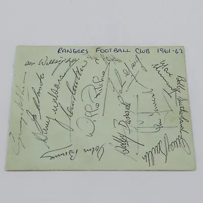 £119.99 • Buy Vintage Rangers FC 1961-62 Autograph Page - Genuine Signatures Both Sides