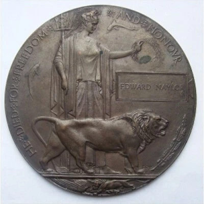 £185 • Buy WW1 Death Penny Plaque Medal  EDWARD NAYLOR
