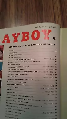 Playboy April 1964 - NO COVER INTACT CENTERFOLD Playmate Ashlyn Martin • $1.50