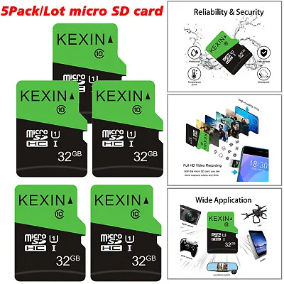 5PACK/Lot 32GB Micro SD Card SDHC Memory Card TF Class 10 SD High Speed TF Cards • $14.84