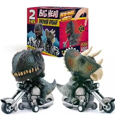 DINOBROS Dinosaur Toy Cars 2 Pack Friction Powered Motorcycle Game T-Rex And ... • $18.28