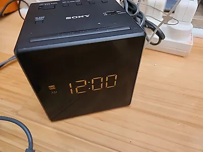 Sony ICF-C1 FM / AM Cube Black Alarm Clock Radio LCD Display • $32.50
