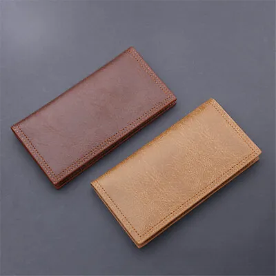 Men's Leather Long Wallet Bifold Money Card Holder Clutch Purse Card Holder Bag • £5.33