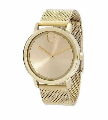 Brand New Movado Bold Evolution Men’s Gold Dial Gold Mesh Band Watch 3600791 • $289.99