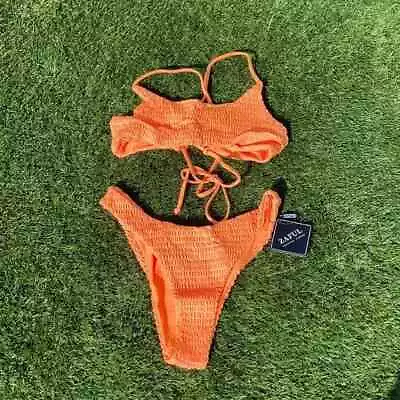 $25 • Buy Zaful Orange Stretchy Bikini Set Ladies Size M