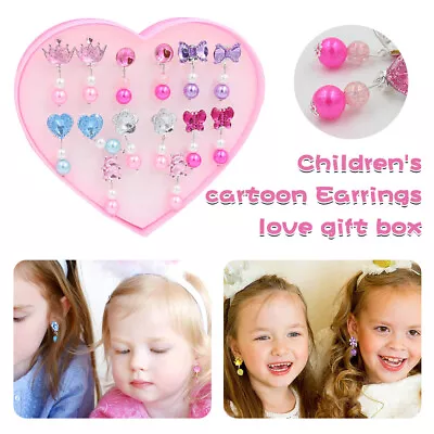 7 Pairs Kids Clip-on Earrings Set Baby Ear Clip Cartoon Clip On Earrings ShfGk • £7.55