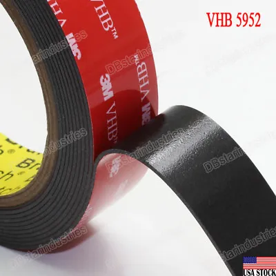 $9.99 • Buy 3M 1  VHB Double Sided Foam Adhesive Tape 5952 Grey Strong Industrial Grade 9 Ft