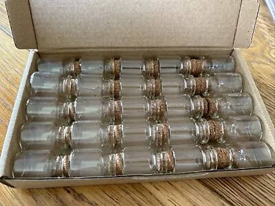 Mini Small 4ml Glass Jars With Cork 25 New Bottles • £10