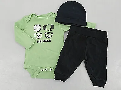Infant Boys Vitamins Baby $22 L.S. Bodysuit Pants & Cap 3PC Set Sz 3Mth.-18Mth. • $12